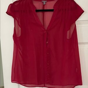 Charlotte Russe Vibrant Red Sheer Blouse